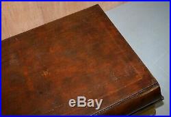 Vintage Leather Scholars Stacked Library Books Coffee Table With 2 Large Drawers