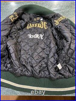 Vintage Letterman Varsity High School Jacket Leather Wool LHS EAGLES Size Large