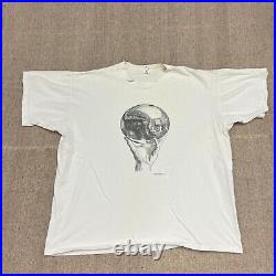 Vintage MC Escher Shirt Extra Large White 1991 Art Globe