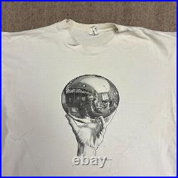 Vintage MC Escher Shirt Extra Large White 1991 Art Globe