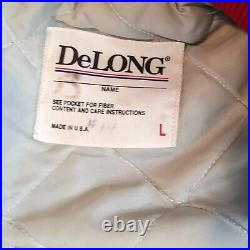 Vintage Made In The USA DeLONG Yard Birds Satin Style Jacket Men's Size Large