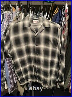 Vintage McGregor Rayon Flanella Shadow Plaid Shirt Like Arrow Chevella Size L