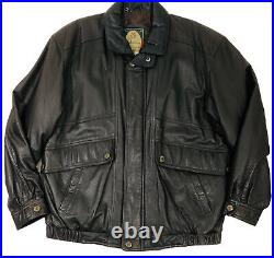 Vintage Members Only Soft Leather Jacket Mens L Black Motorcycle Bomber Aviator