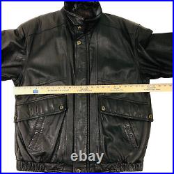 Vintage Members Only Soft Leather Jacket Mens L Black Motorcycle Bomber Aviator