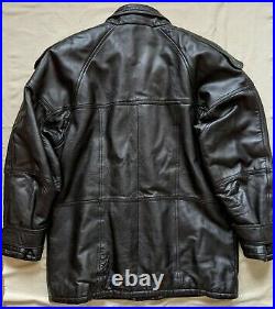 Vintage Men's Leather Coat Jacket size EU 52 L