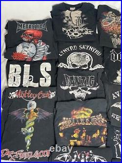 Vintage Metal Band T Shirt Lot of 17 Metallica, Pantera, Down, Danzig, MCR