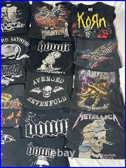 Vintage Metal Band T Shirt Lot of 17 Metallica, Pantera, Down, Danzig, MCR