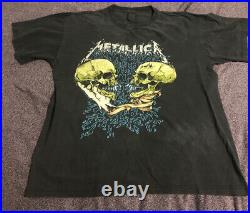 Vintage Metallica Tour T Shirt Pushead 1990s Size L Giant Thrash Megadeth Metal