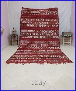 Vintage Moroccan Kilim Berber Wide Antique Unique Handmade, Zemmour Rug, Carpet