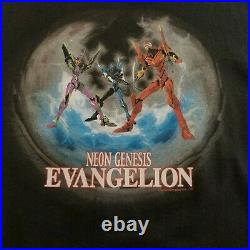 Vintage Nerv Anime Neon Genesis Evangelion Shirt Black Delta Size L Gainax Rare