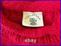 Vintage Pachamama 90s iconic red flower daisy jumper sweater wool chunky 18 L