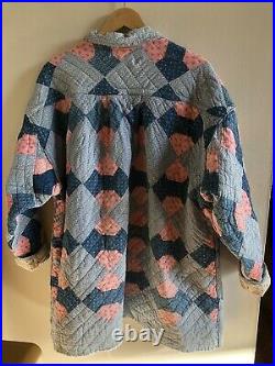 Vintage Patchwork Quilt Upcycled Quilted Chore Coat Jacket