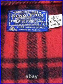Vintage Pendleton Mackinaw Plaid Wool Hunting Barn Jacket Coat Mens Size Large
