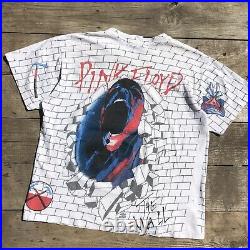 Vintage Pink Floyd The Wall All over print T-shirt Winterland 90s USA Scream