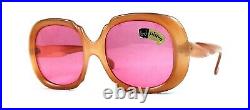 Vintage Plave Sunglasses Squared Candy Style Mint Condition Pink 1960's Large