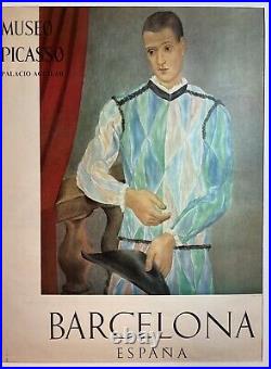 Vintage Print Poster by Pablo Picasso Titled Harlequin. 1917