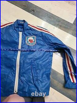 Vintage Rc Jacker, Blie With White And Red Stripes On Sleeves, swingster jacket
