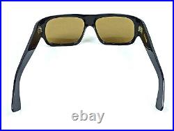 Vintage Rectangular Sunglasses 1950's Unused Italy Made Three Dots Large Brown