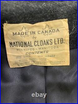 Vintage Royal Emblem By Namdlef Wool Coat Mohair Collar Canada Long Button Large