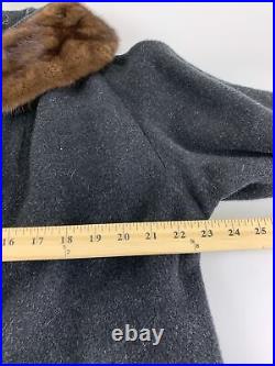 Vintage Royal Emblem By Namdlef Wool Coat Mohair Collar Canada Long Button Large