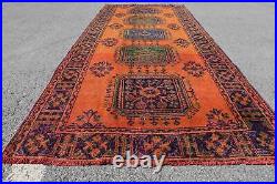 Vintage Rug, Turkish Rug, Large Carpet, Antique Rug, 54x128 inches Red Rug, 7697