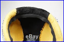 Vintage SCHIAPARELLI PARIS Fur Hat Ochre & Black Large Satin Bow Mesh Netting