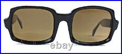 Vintage Squared Sunglasses Thick Frame Acetate Sturdy Black Large Unisex 1960's