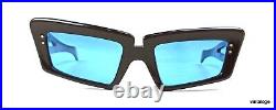 Vintage Squared Sunglasses Thick Frame Acetate Sturdy Purple 1960's Blue Large
