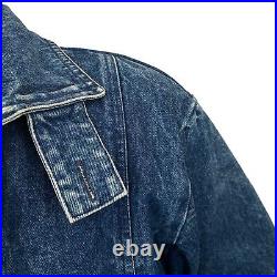 Vintage Strauss Denim coat women's Large Blue Vents Button Up Made In Australia