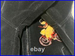 Vintage Sukajan Jungle Storm Dragon Japan Souvenir Velvet Black Jacket Size L