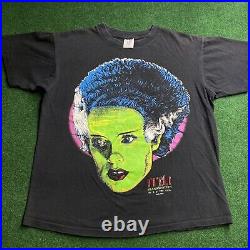 Vintage The Bride Shirt Mens Large Black Frankenstein 90S Single Stitch USA Tee
