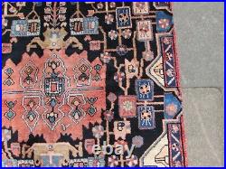 Vintage Traditional Hand Made Oriental Blue Red Wool Large Rug 193x107cm