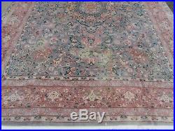 Vintage Traditional Hand Made Oriental Wool Grey Pink Large Carpet 370x275cm
