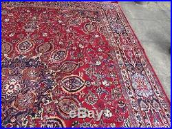 Vintage Traditional Hand Made Rug Oriental Red Blue Wool Large Carpet 390x297cm