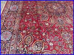 Vintage Traditional Hand Made Rug Oriental Red Blue Wool Large Carpet 390x297cm