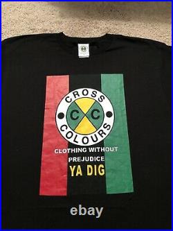 Vintage VTG Cross Colours Tshirt Large Clothing Without Prejudice Ya Dig 22x30.5