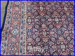 Vintage Worn Hand Made Traditional Oriental Wool Blue Large Carpet 368x263cm