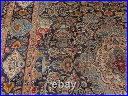 Vintage Worn Hand Made Traditional Oriental Wool Blue Large Carpet 398x292cm
