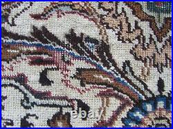 Vintage Worn Hand Made Traditional Oriental Wool White Large Carpet 267x190cm