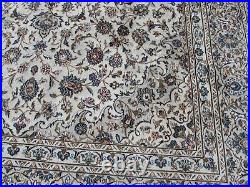 Vintage Worn Hand Made Traditional Oriental Wool White Large Carpet 390x290cm