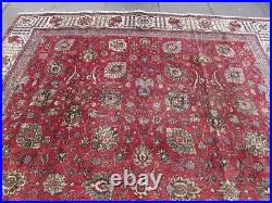 Vintage Worn Hand Made Traditional Rug Oriental Wool Red Large Carpet 358x281cm