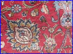 Vintage Worn Hand Made Traditional Rug Oriental Wool Red Large Carpet 358x281cm
