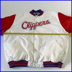 Vintage Y2K NBA Fusion Los Angeles Clippers Satin Bomber Jacket Coat XL X-Large