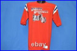 Vtg 70s HARLEY DAVIDSON MOTORCYCLE BIKE GLITTER IRON ON JERSEY STYLE t-shirt L
