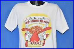 Vtg 80s NOID DOMINOS PAN PIZZA MASCOT PROMO NEWSPAPER CARTOON FUNNY t-shirt L