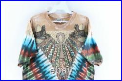 Vtg 90s Streetwear Mens Large Egyptian Ankh Trippy All Over Print T-Shirt USA