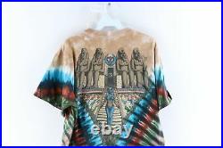 Vtg 90s Streetwear Mens Large Egyptian Ankh Trippy All Over Print T-Shirt USA