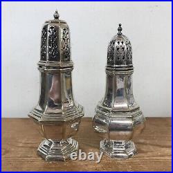 Vtg Antique Victorian Set Pair Large EPNS Silverplate Salt Pepper Spice Shakers