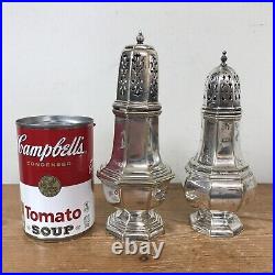 Vtg Antique Victorian Set Pair Large EPNS Silverplate Salt Pepper Spice Shakers