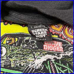 Vtg Gravedigger Monster Truck? Promo Tshirt Mens L Single Stitch 1990s Tee Black